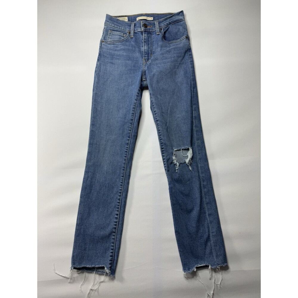 Levi's 724 Women's High Rise Straight Crop Blue Denim Jeans - Size 24x25.5*